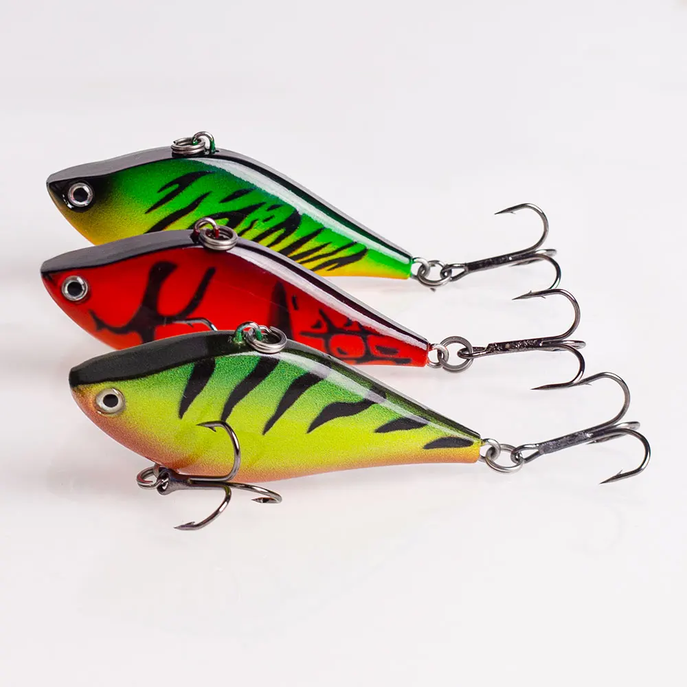 Señuelo Hanlin VIB de hundimiento lento, 65mm/13g, bola de sonajero con vibración, Wobbler Artificial, cebo duro sin labios, Crankbait, aparejos de pesca en hielo