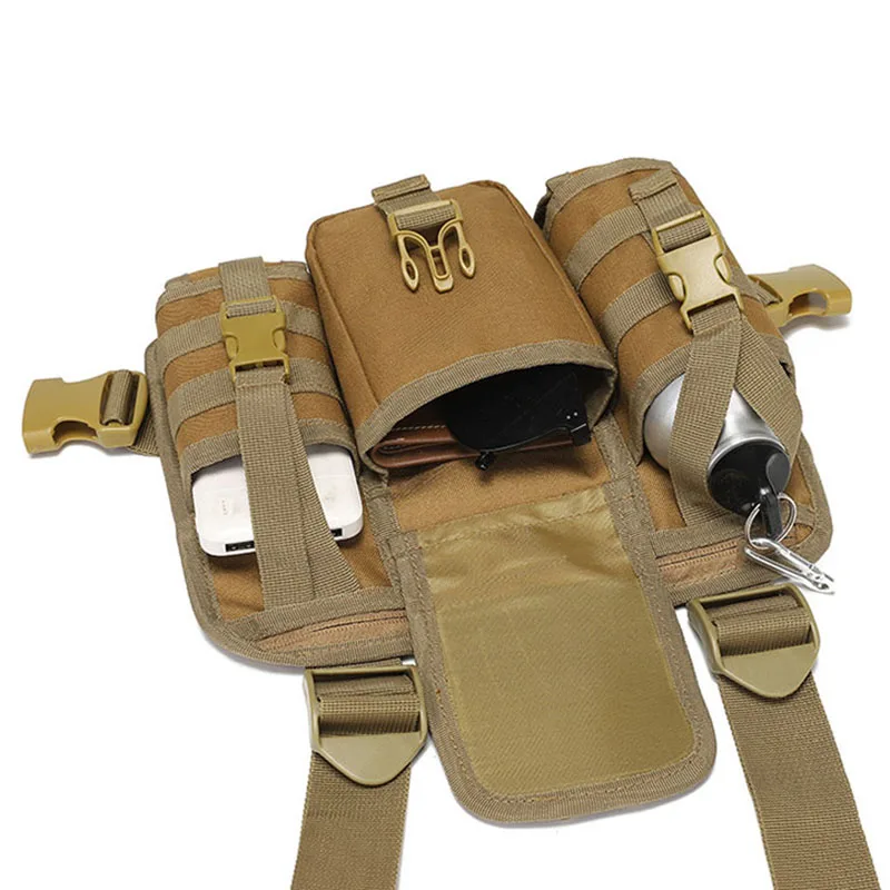 Bolsa de pecho de pesca para hombre, señuelos tácticos Molle, riñonera para senderismo al aire libre, mochila de escalada, chaleco de caza deportivo grande, riñonera - imagen 5