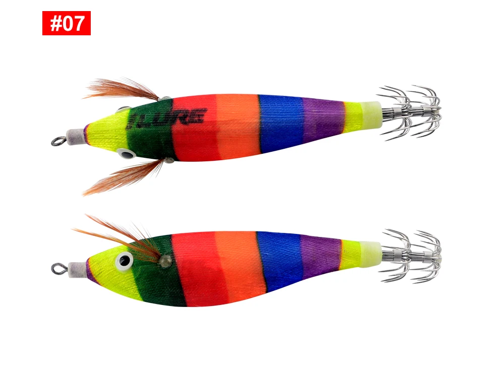 Cebo de calamar colorido diseñado para una pesca efectiva