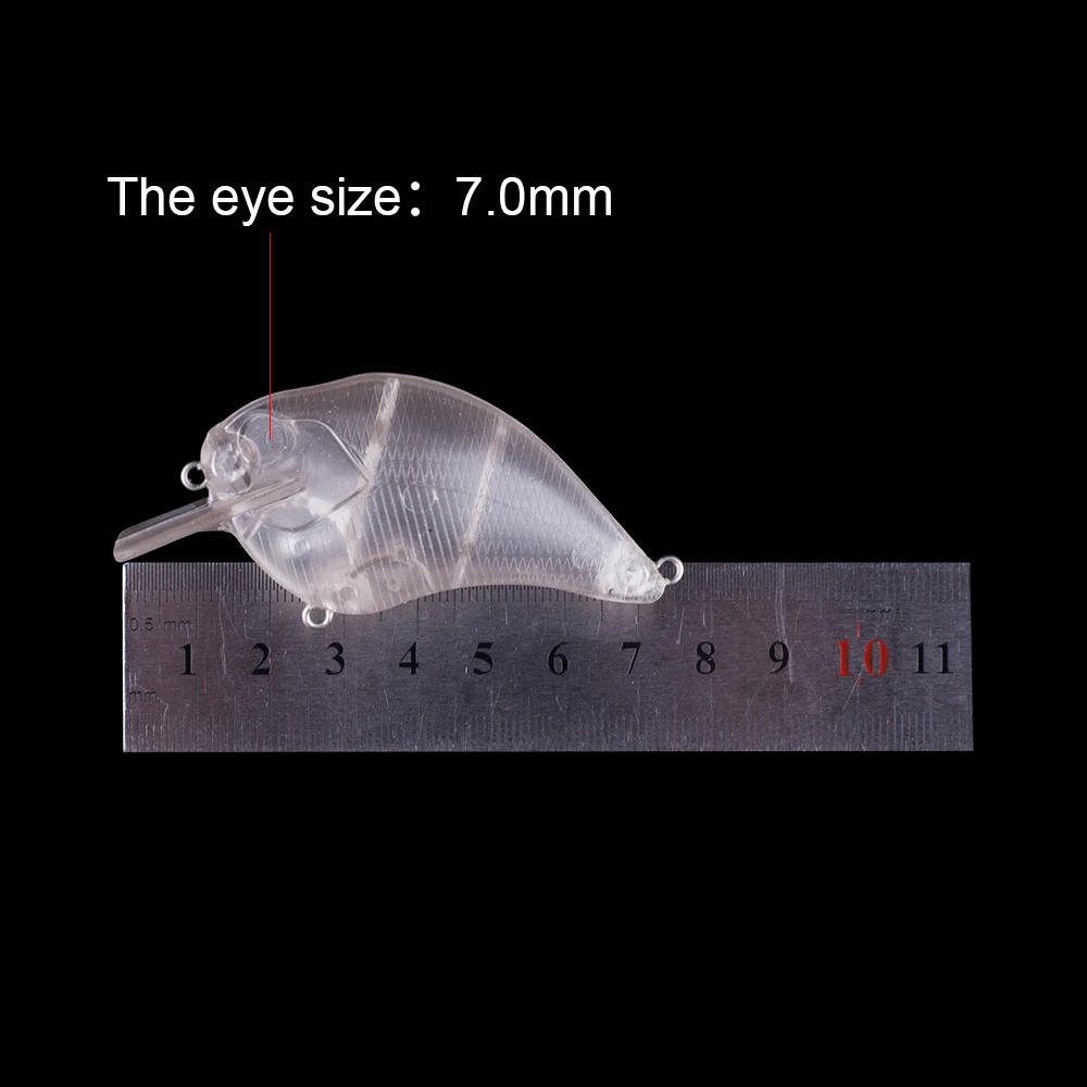 Hanlin 10/20 piezas sin pintar 7,5 cm 14,5G cuadrado Bill sonajero de plástico duro cuerpos claros señuelo de pesca buceo poco profundo Crankbait - imagen 2