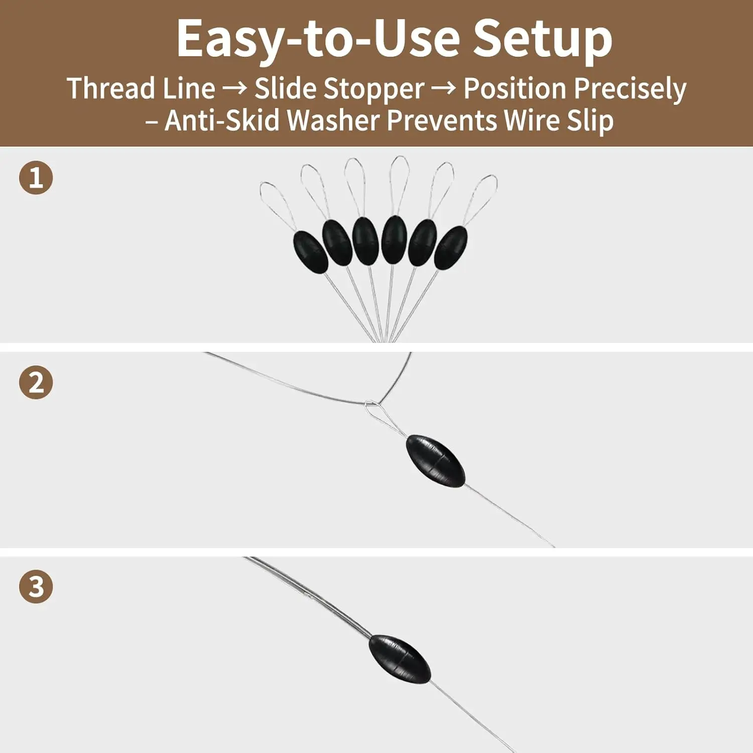 9KM 10Set de granos espaciales de goma 6 en 1 tapón de corcho de pesca flotador ovalado cilíndrico Total 60 uds para accesorios de pesca con mosca aparejos - imagen 2