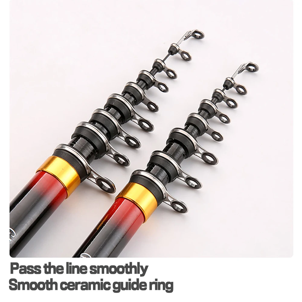 Caña de pescar telescópica de fibra de carbono, ultraligera, giratoria, para pesca profesional, dura, 2,7 M, 3,6 M, 4,5 M, 5,4 M, 6,3 M - imagen 3