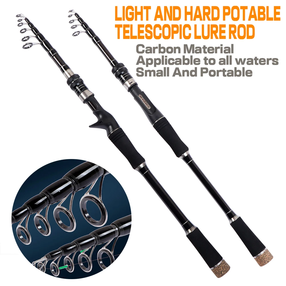 GHOTDA-caña de carbono telescópica de 1,8 M -3M, señuelo de pesca, caña de fundición, giratoria, varilla de viaje, diámetro de 1,6mm, aparejos de pesca Jigging - imagen 2