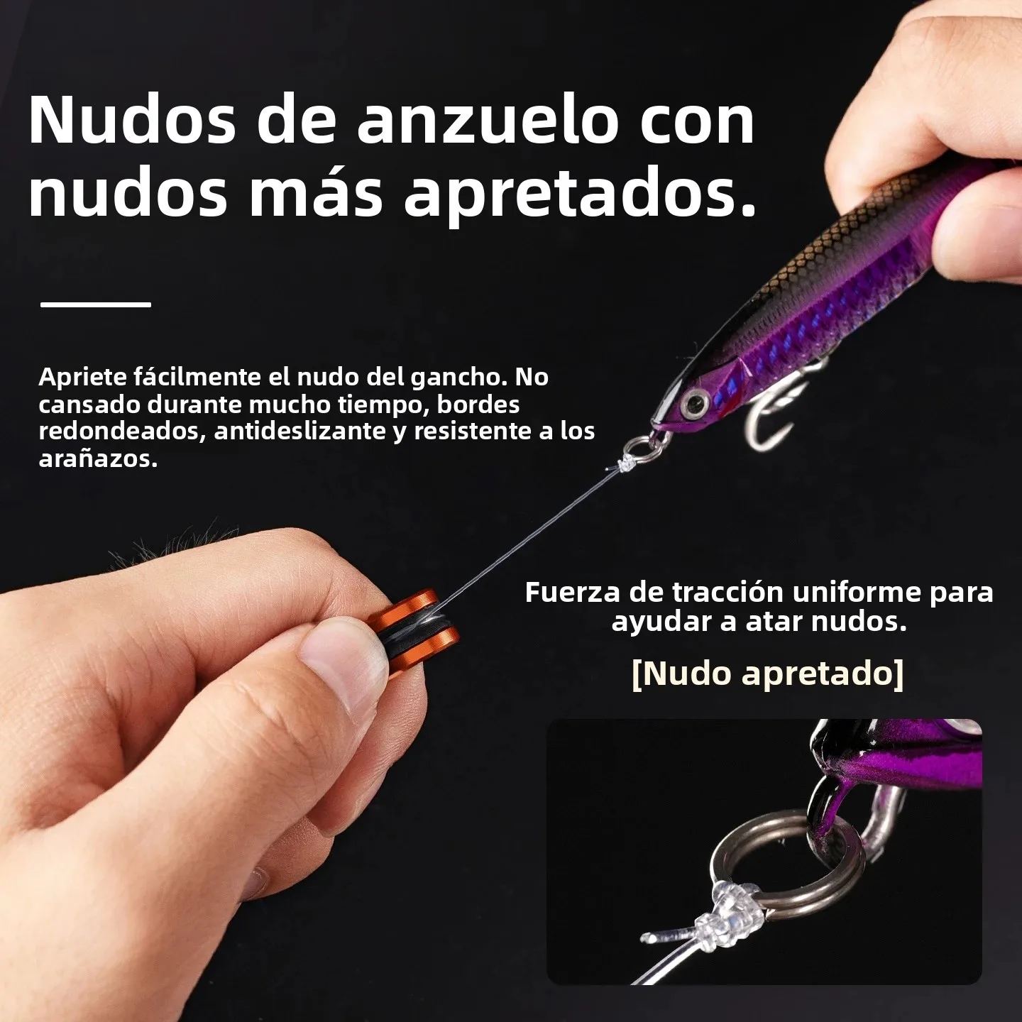 Anillo de cable de aleación, corte de línea rápida, antideslizante, protege las manos/carrete de pesca, apretar el nudo líder, herramientas de pesca, 1 ud./2 uds. - imagen 5