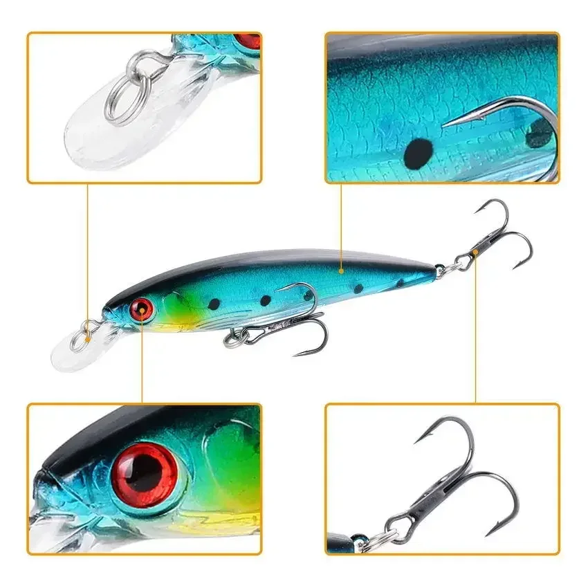 Señuelo de Pesca Minnow 11CM 13G anzuelos de Pesca aparejos Wobbler Crankbait Artificial Japón cebo duro Swimbait - imagen 4