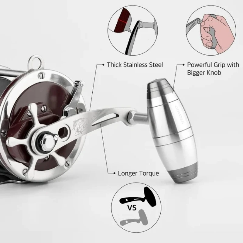 Gomexus Penn Sator especial mango único para 113H 114H 115 4/0 6/0 9/0 mango de alimentación de carrete 92mm - imagen 3