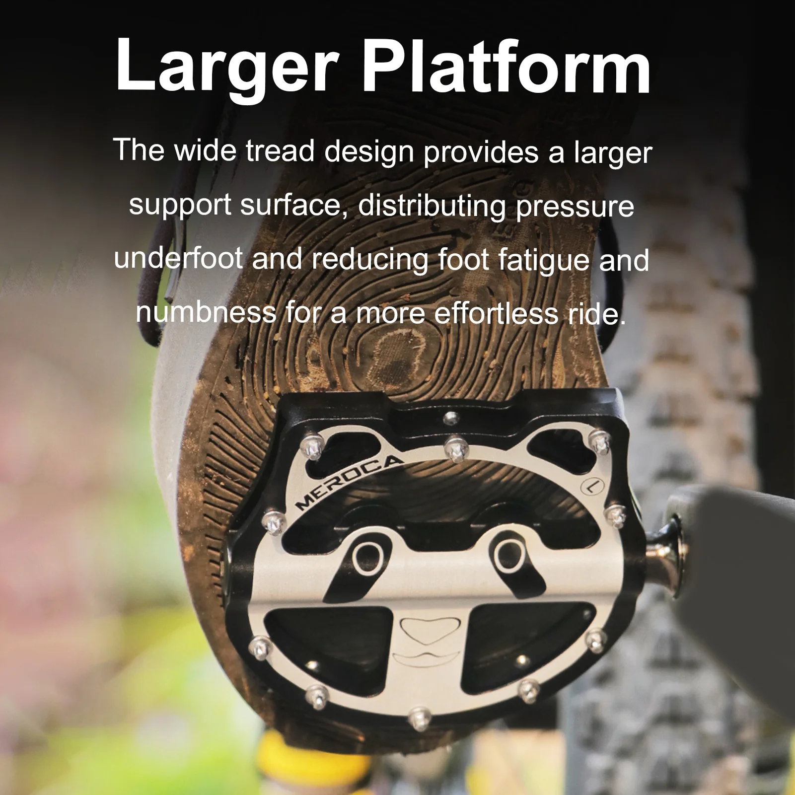 Pedales de bicicleta Panda CNC aleación de aluminio ajuste universal con pasadores antideslizantes para bicicletas de montaña de carretera - imagen 3