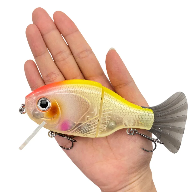 1 Uds 45g12,5 cm sección Artificial hundida 2 señuelo de pesca Swimbait cebo articulado Swimbait cebo duro con cola de PVC suave reemplazable - imagen 2