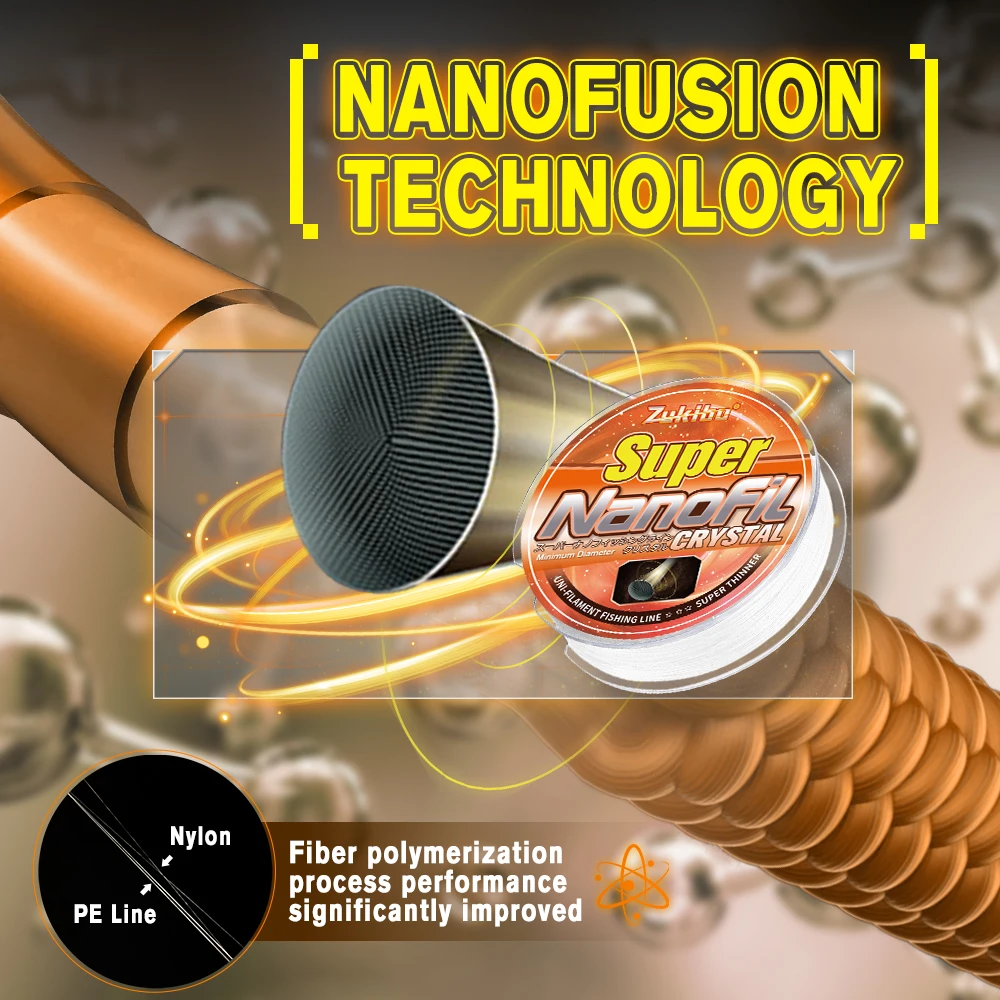 ZUKIBO Nanofil-sedal de pesca Unifilament de cristal, línea fina y lisa verde, resistente a la abrasión, memoria cero para carretes giratorios - imagen 3