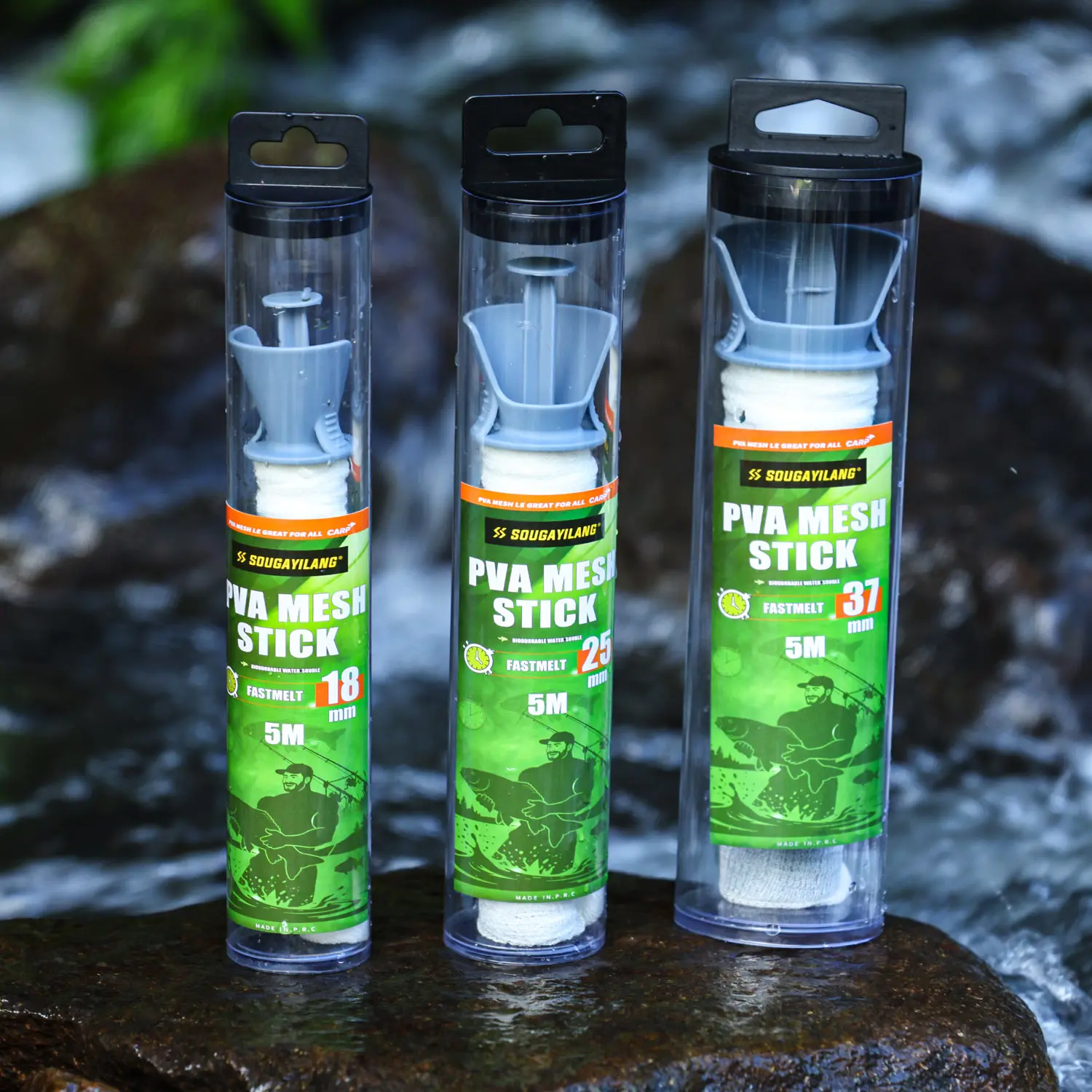 Sougayilang 18/25/37mm PVA pesca PVA malla Soluble en agua carpa pesca alimentador cebo lanzador trampa cebo redes herramientas de pesca - imagen 5