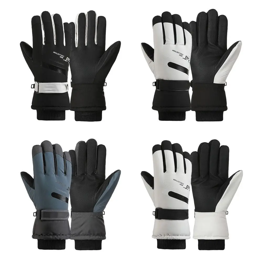 Guantes cálidos de invierno a la moda, forro polar grueso, guantes térmicos para Snowboard y esquí, manoplas deportivas impermeables con pantalla táctil para pesca - imagen 4