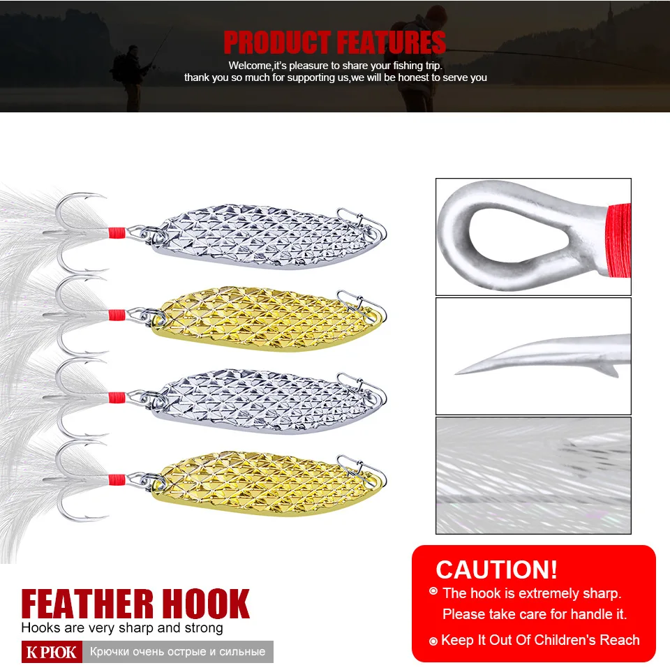 Señuelo de pesca de Metal VIB, 1 piezas, 5g/10g/15g/20g, giratorio, cuchara, Pin, Crankbait, cebos de lentejuelas, aparejos de pesca - imagen 2