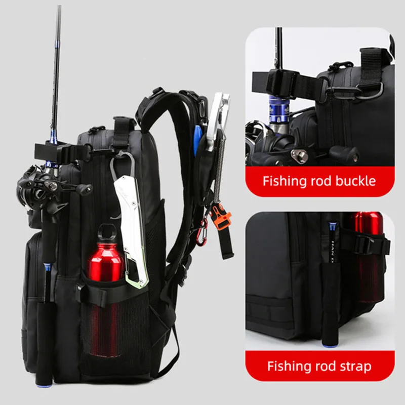Bolsa de pesca impermeable Molle – Mochila multifuncional para cañas - imagen 3