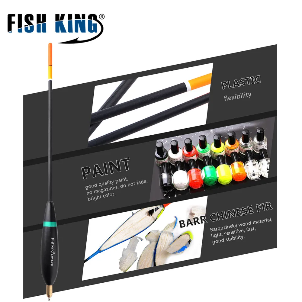 FISH KING-flotador de pesca Bobber de abeto Barguzinsky, 5 estilos, tamaño mixto, 20cm-26.5cm, boya de cobre para océano y roca, aparejos de pesca de carpa - imagen 5