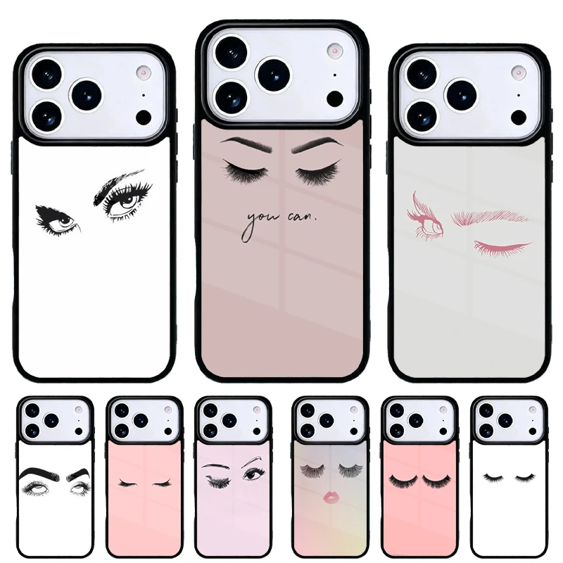 Funda con diseño de pestañas para iPhone – Carcasa trasera estética
