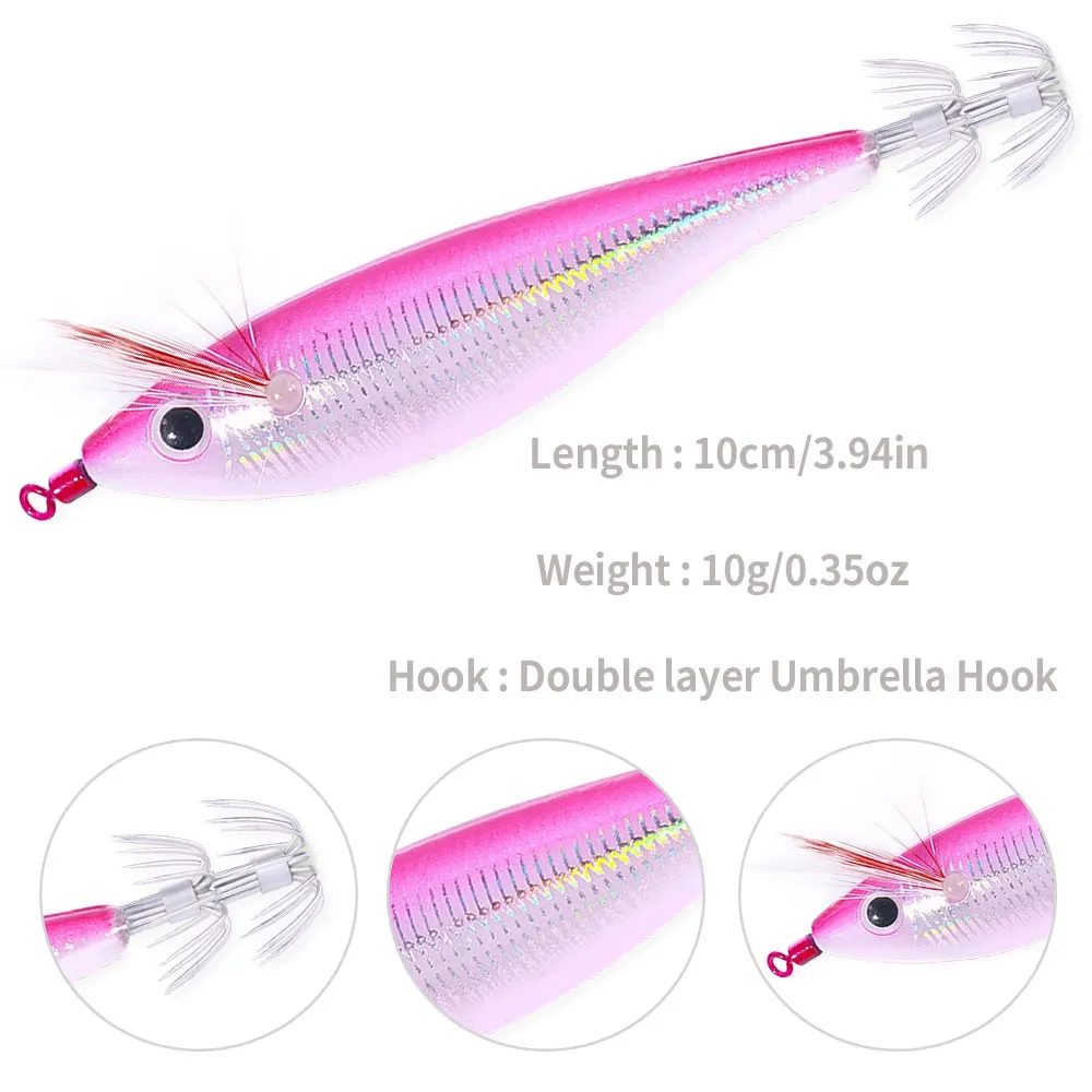 Señuelos calamar luminosos 10cm – Jigs artificiales pesca mar - imagen 3