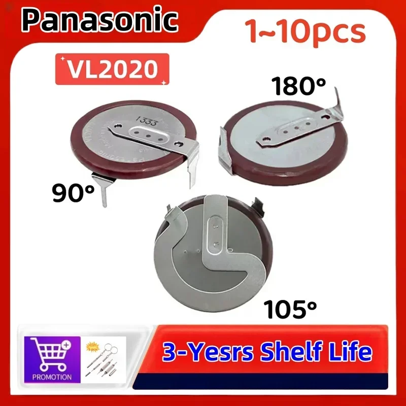 Baterías recargables Panasonic VL2020 para llave BMW con patas 90° - imagen 4