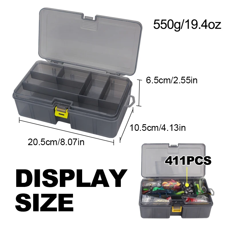 Kit de Señuelos de Pesca para trucha, Lucio, lubina, multiseñuelo, aparejos en capas, caja de aparejos de equipo profesional para trucha, caballa y lubina, 411 Uds. - imagen 3