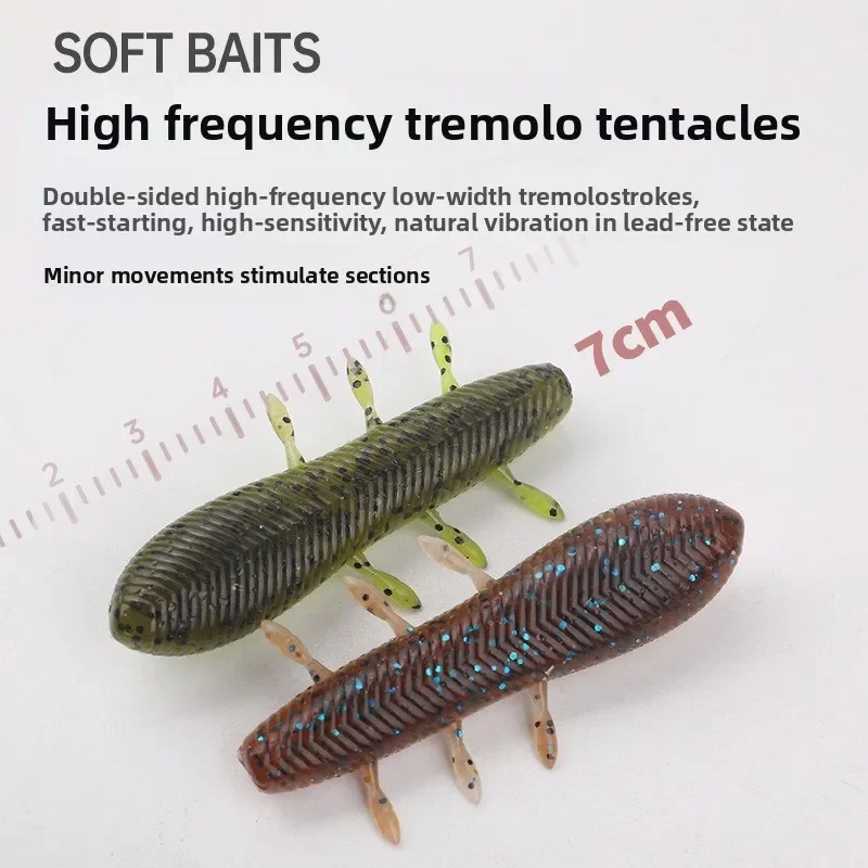 SWOLFY 4 Uds señuelo suave 70mm 11G hundimiento agregar sal cebo suave Artificial gusano aparejos de pesca señuelos - imagen 3