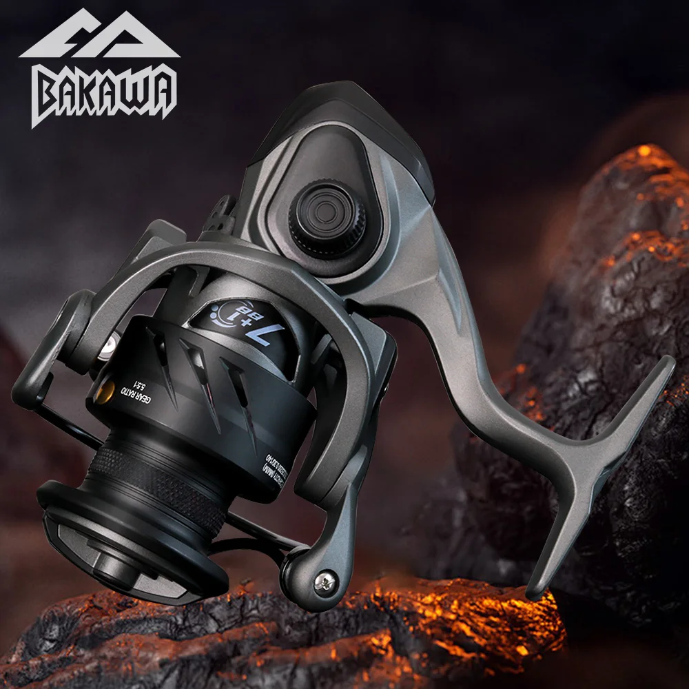 BAKAWA carretes de pesca rodamientos 7 + 1 rodamiento de carrete giratorio 5,5: 1 carrete de pesca relación de alta velocidad equipo de pesca de carpa productos de la serie - imagen 2
