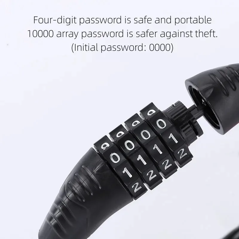 Candado de combinación de bicicleta para seguridad de bicicleta de montaña Candado antirrobo para bicicleta con código de 4 dígitos - imagen 4