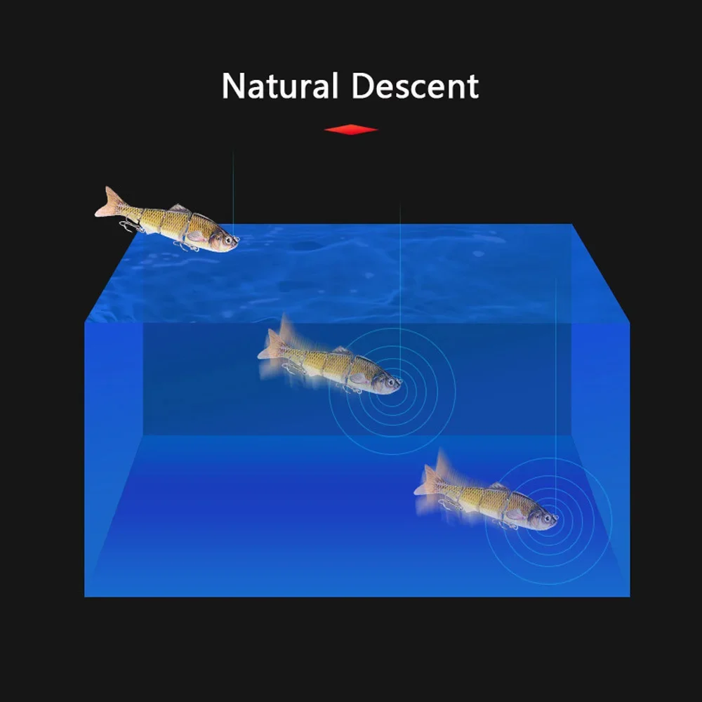 Señuelo de pesca de mar grande Artificial, 4 segmentos, 25cm, 145g, para juego de peces enormes, cebo duro que se hunde con 3/0 #   Anzuelos triples Pesca - imagen 5