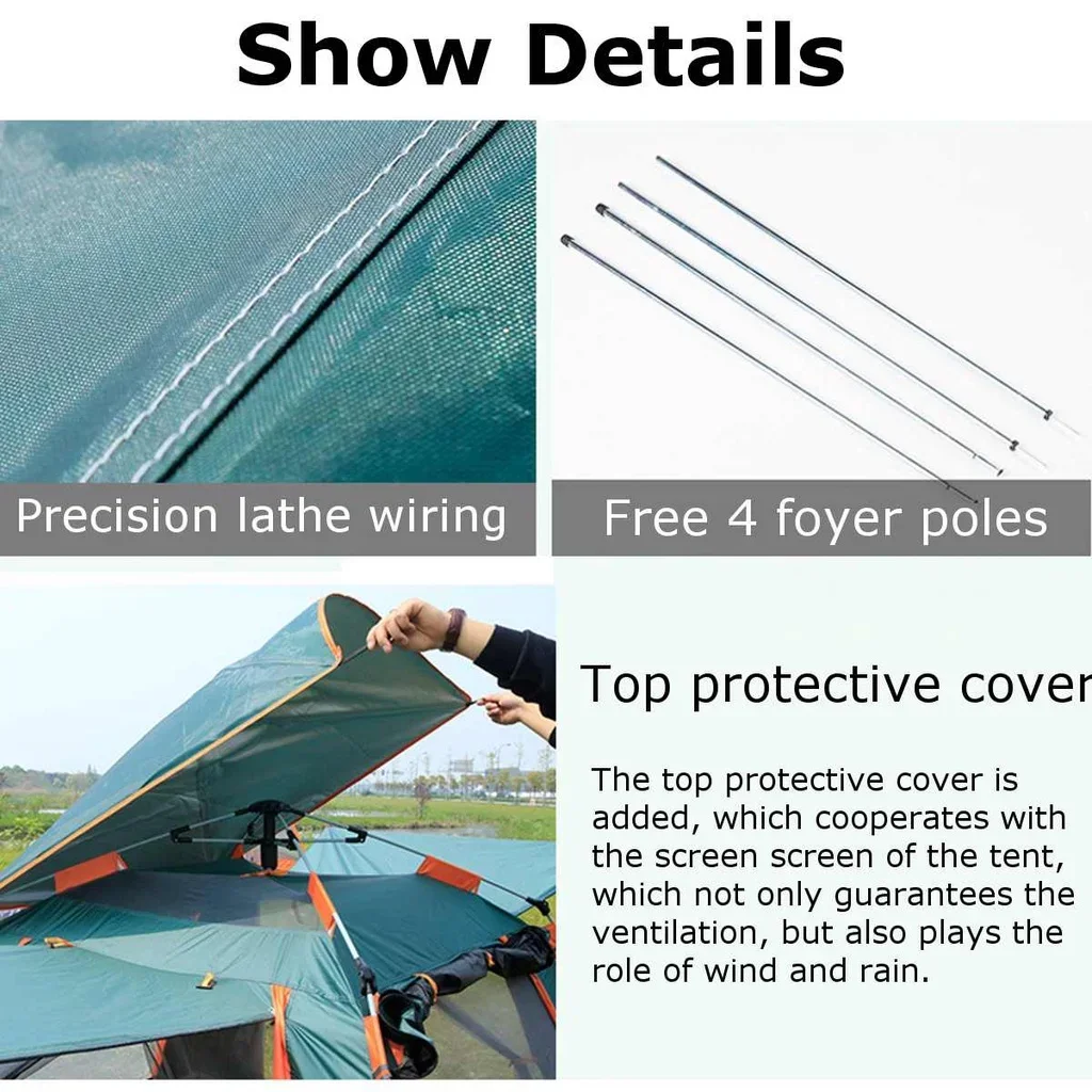 Goture 6-7Person Waterproof Automatic Tent 240*240*150cm Double Layer Camping Tent Outdoor Dome Camping Family Tent Couple Tents - imagen 5