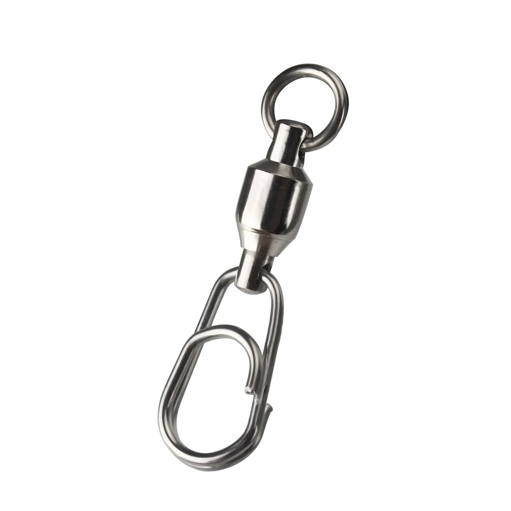 DNDYUJU-rodamiento giratorio de pesca en el mar, 10 piezas, anillos divididos ovalados de acero inoxidable, Conector de señuelo giratorio a presión, accesorios de pesca - imagen 5