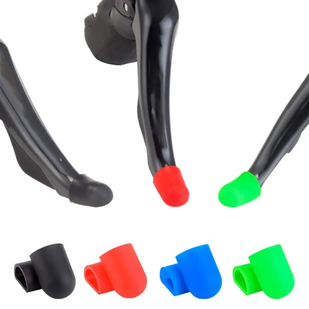 1 par de cubiertas antideslizantes para agarre de freno de bicicleta, cubierta protectora de silicona extraíble para palanca de cambios, cubierta de freno Multicolor elástica - imagen 3
