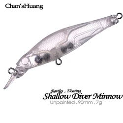 Chan's Minnow flotante 9cm 7g con sonajas para depredadores