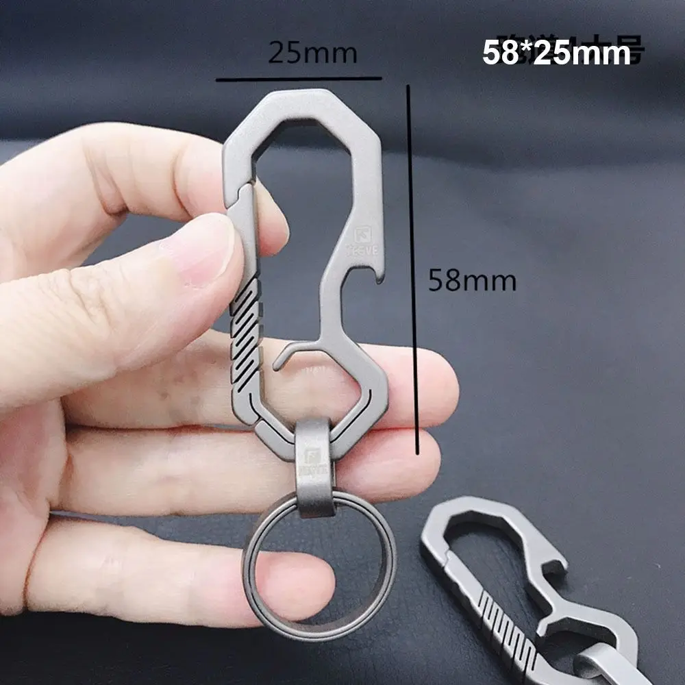 Llavero ligero de aleación de titanio, hebilla de correas colgante gris de extracción rápida, hebillas de extremo de cinta multifunción - imagen 2