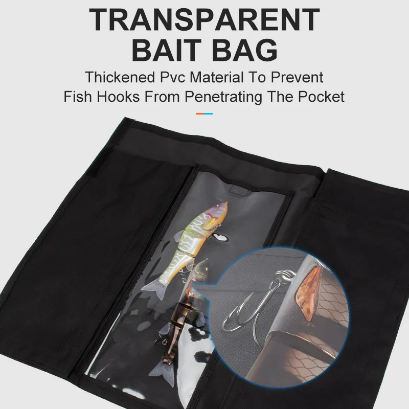 LEYDUN Swimbaits bolsas de pesca para cebos blandos y duros de hasta 12 "envoltura de cebo 4 bolsillos híbridos fácil acceso de cebo bolsa de cebo de protección - imagen 5