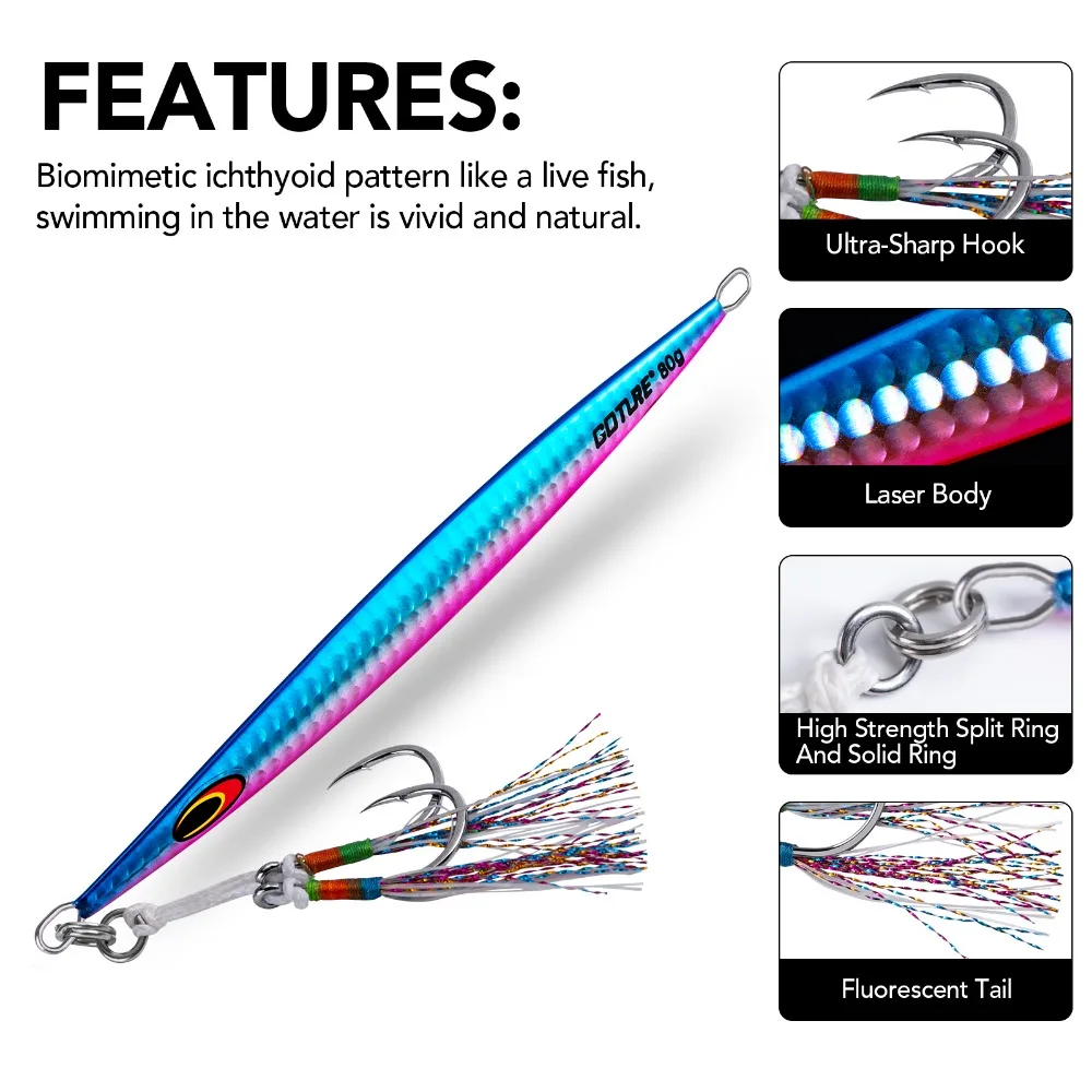Goture Señuelos Vertical Jigging – Hundimiento rápido y luz - imagen 3