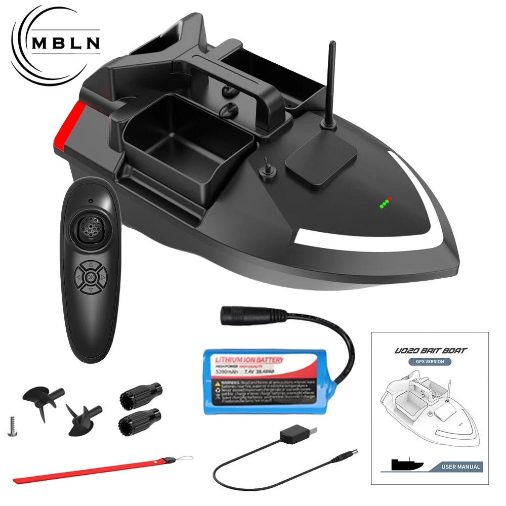 Marca MBLN, barco de cebo de pesca, almacenamiento de tres cebos, motores duales, luz trasera de dirección, Control de crucero, corrección automática de ganado - imagen 4