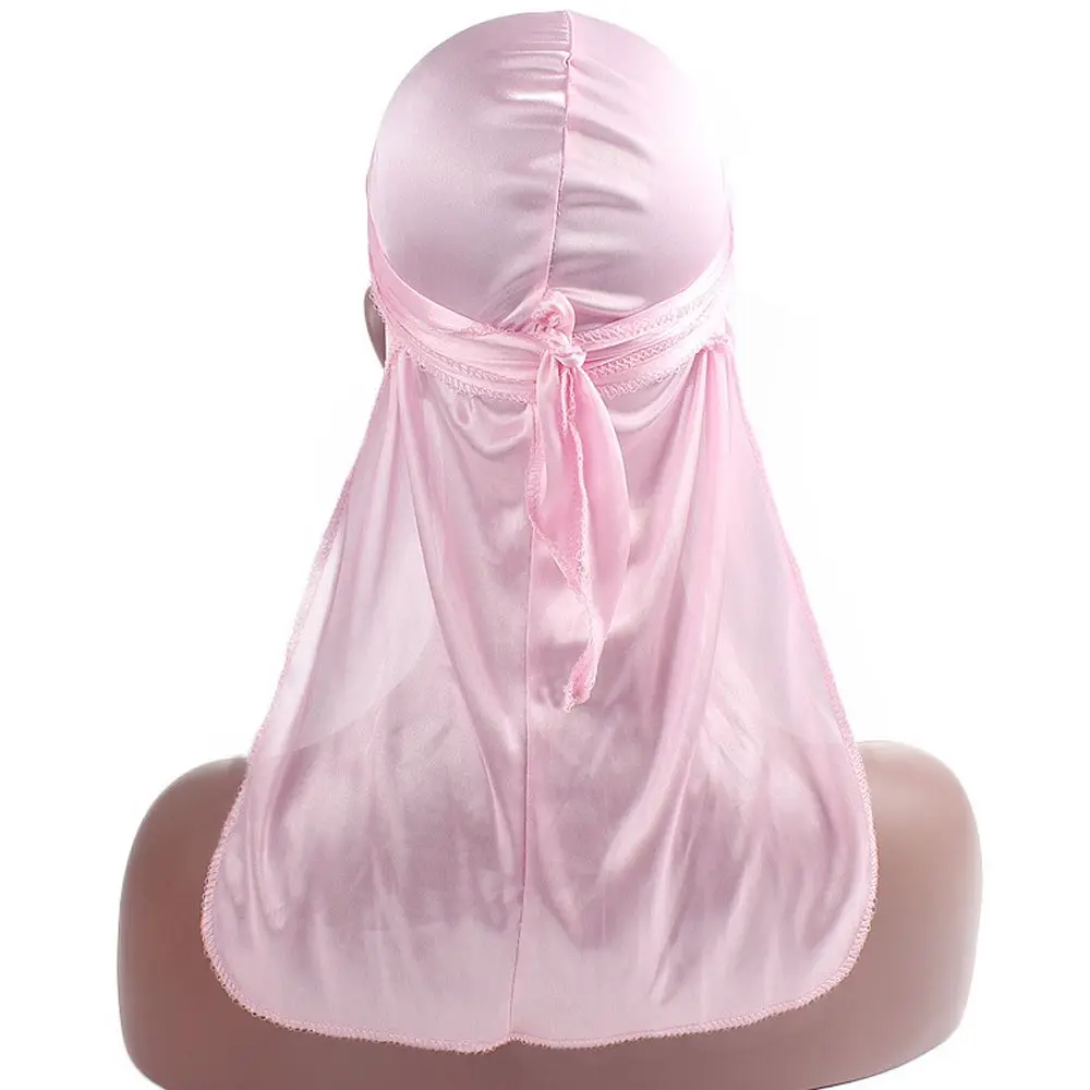 Moda hombres mujeres Bandana elástica ajustable preatada diadema seda Durag sombrero de pirata turbante Hijab quimio gorra cáncer pañuelo para la cabeza - imagen 4