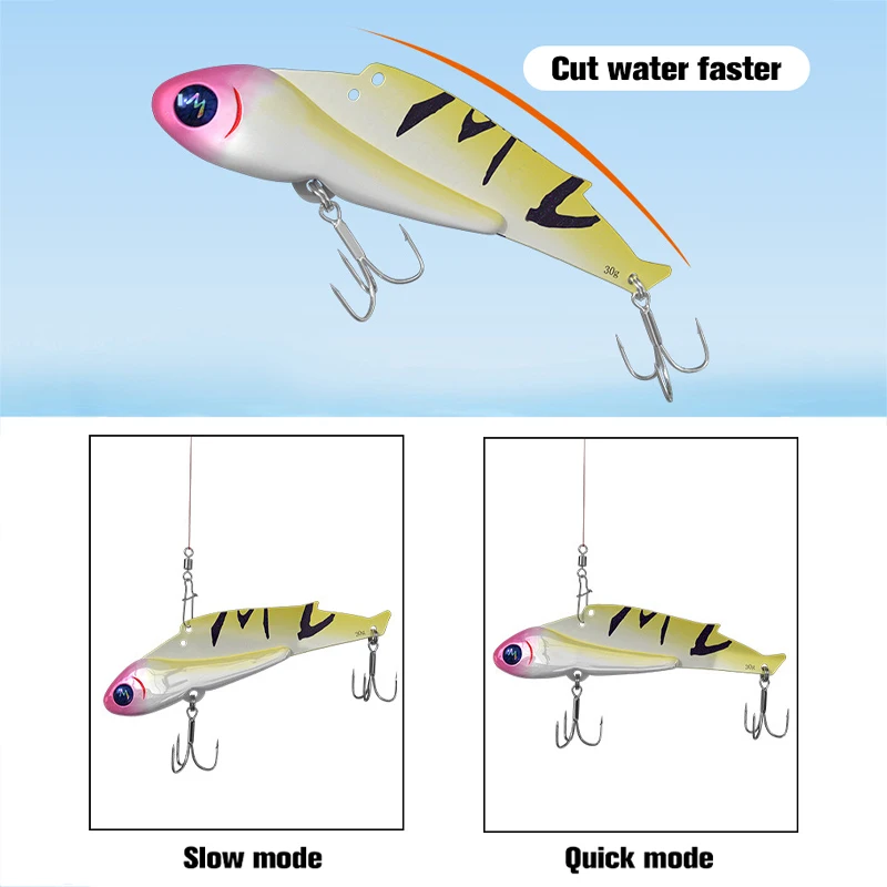Señuelo de pesca Artificial, cebo que se hunde, cebos vibratorios para pesca subacuática, Wobblers, señuelo de pesca de Metal VIB Blade, aparejos de pesca XA66A - imagen 3