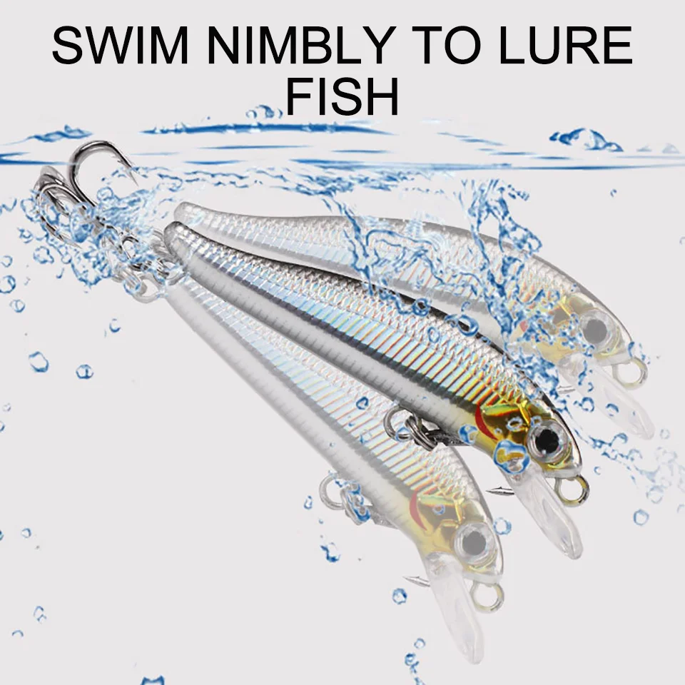 Señuelo de Pesca de pececillos que se hunde, 5,5 cm, 4g, anzuelo duro 3D, Wobblers, Crankbait Artificial, aparejos de Pesca de carpa - imagen 3