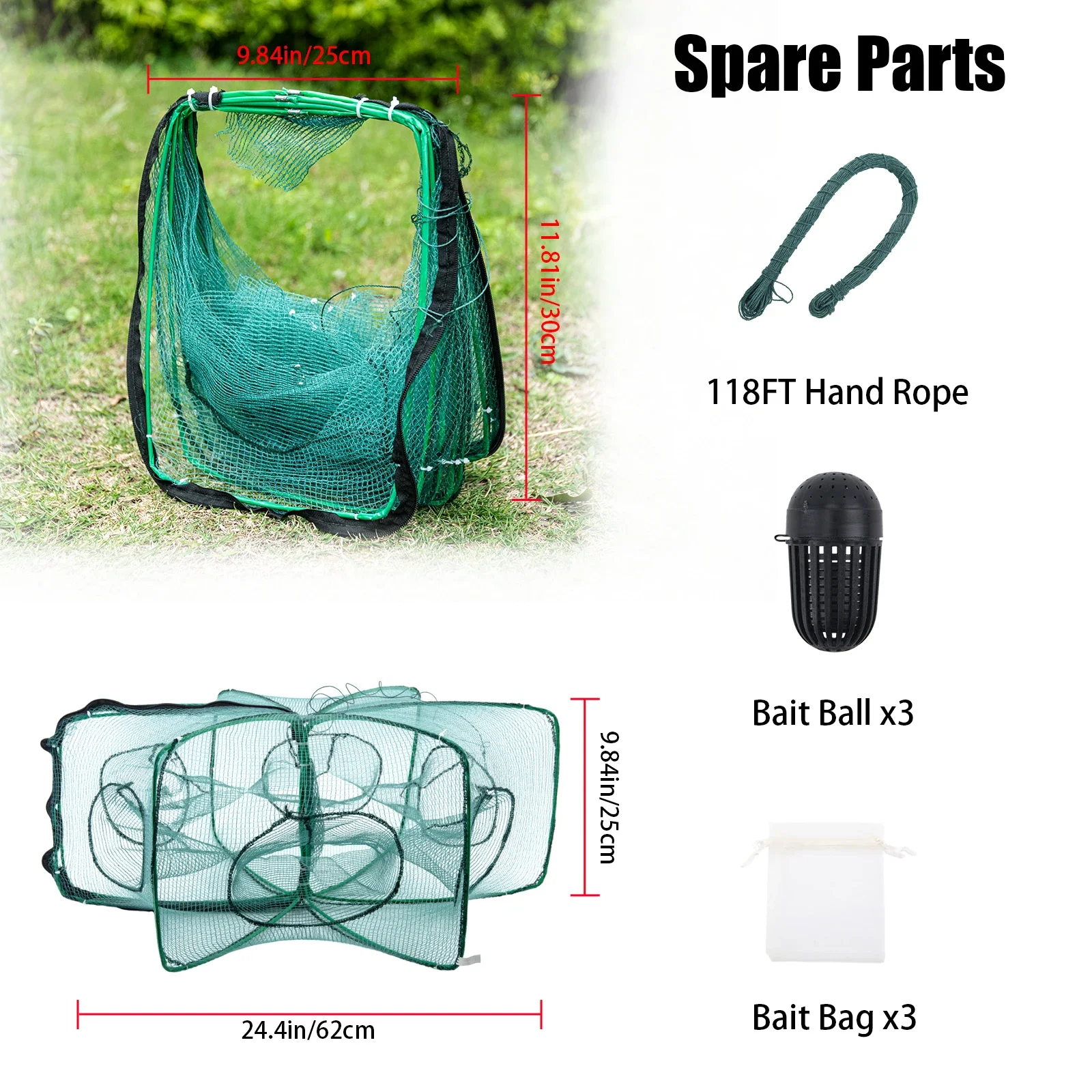 Goture-red de pesca de mano automático portátil, 6 agujeros, red hexagonal para peces, redes de fundición, cangrejo, camarones, trampa, jaula, herramienta de malla - imagen 2