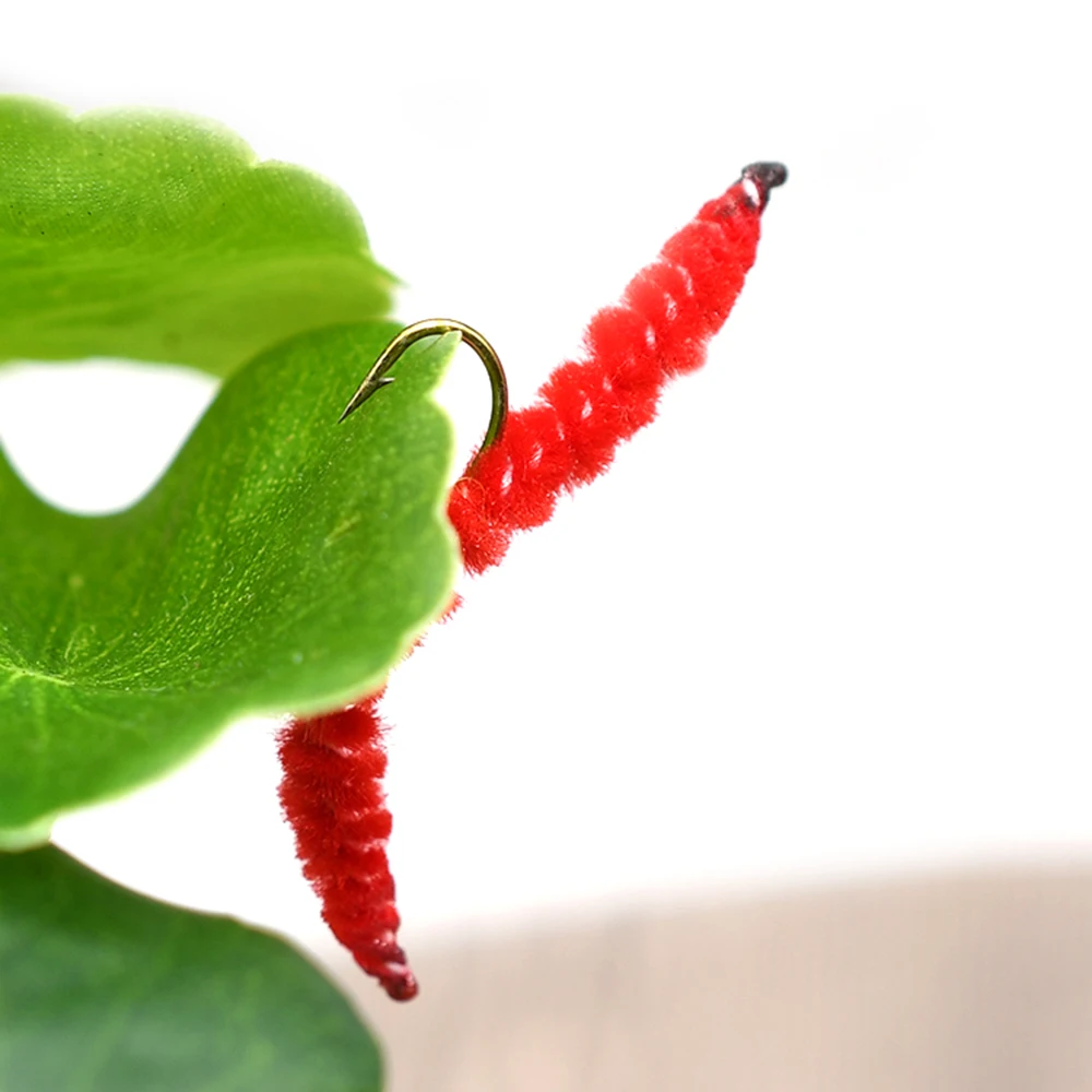 MNFT 10 piezas #10, gusanos de San Juan, ninfas Rojas, moscas, trucha, pesca - imagen 4