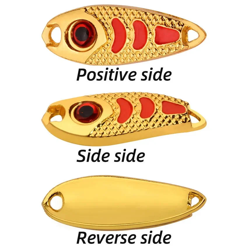 10 Uds Mini señuelo cuchara 1,5g 2,5g 3,5g Micro cebo de pesca de Metal señuelo de lentejuelas duras Spinner cuchara pescado pequeño con anzuelo único afilado - imagen 4