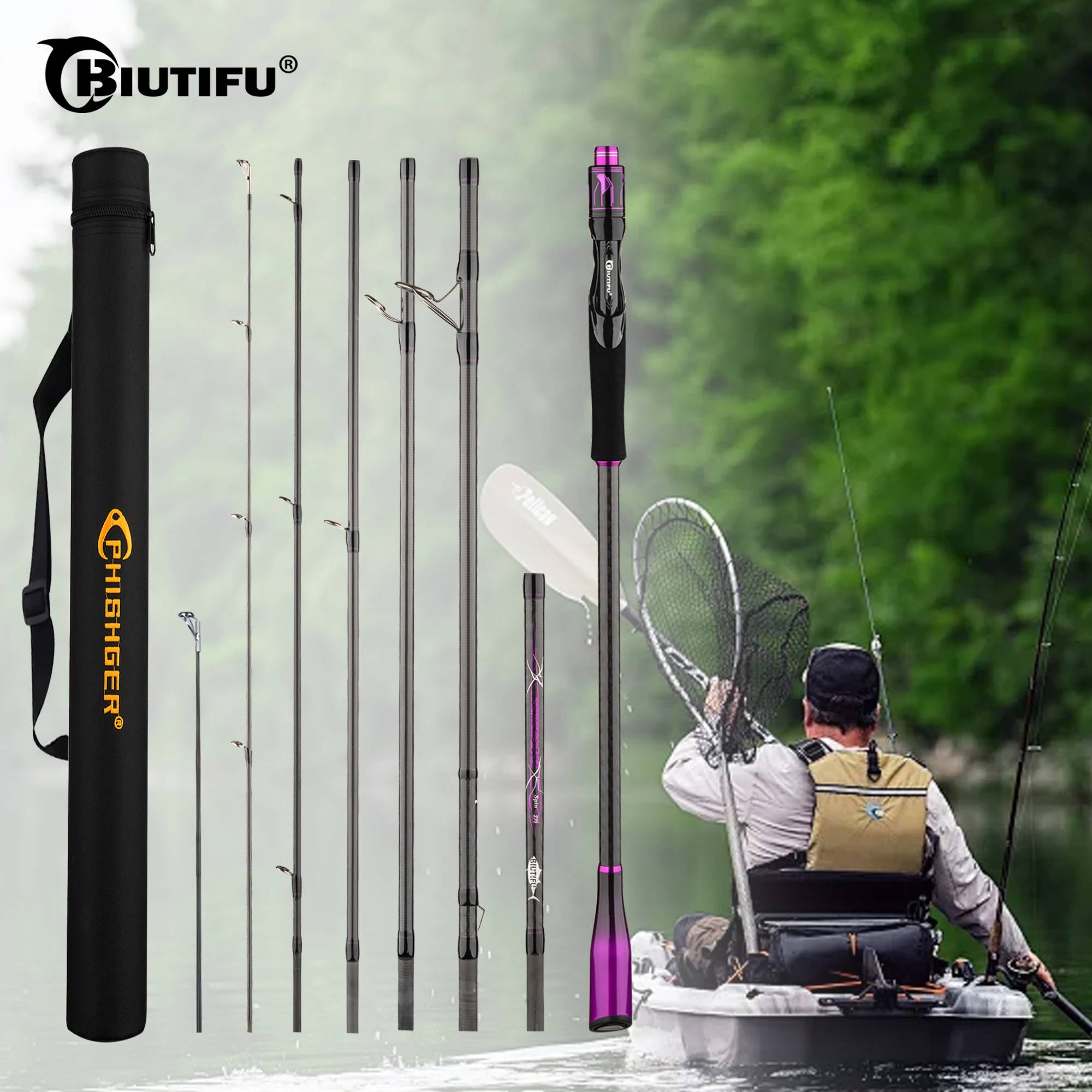 BIUTIFU Traveller+ Caña de spinning ajustable en carbono T1000 - imagen 2