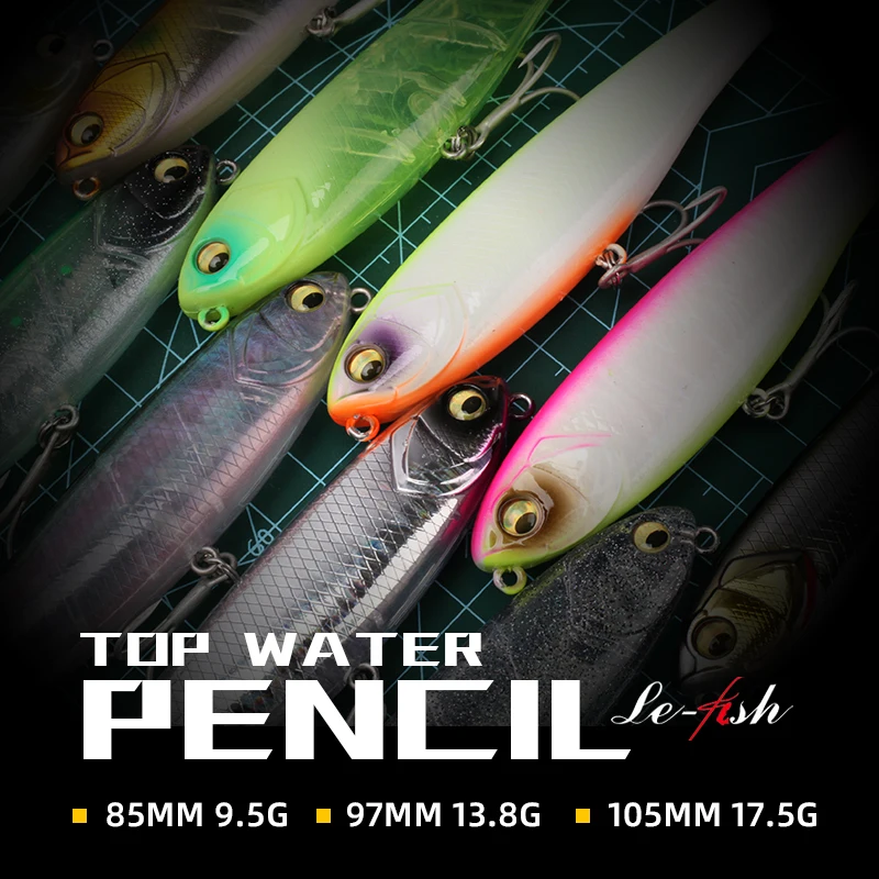 Le Fish 85MM 97MM 105MM superficie Walker señuelo de pesca caminar el perro Artificial agua salada lubina cebo duro aparejos - imagen 3