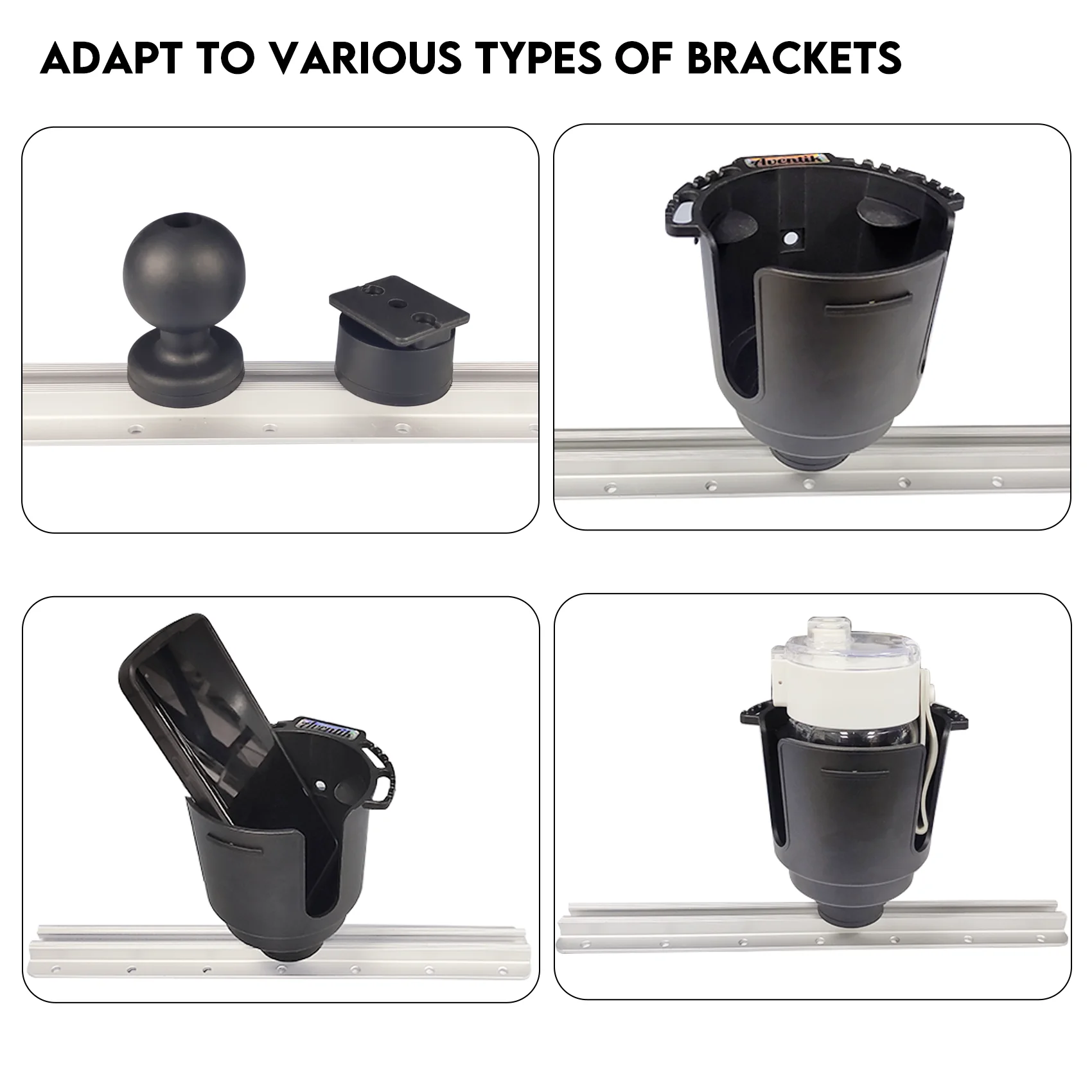 Pista de montaje para Kayak de aluminio, sistema de riel para Kayak versátil, accesorios de pesca para barcos, para aplicaciones en Kayak, ATV y M - imagen 3