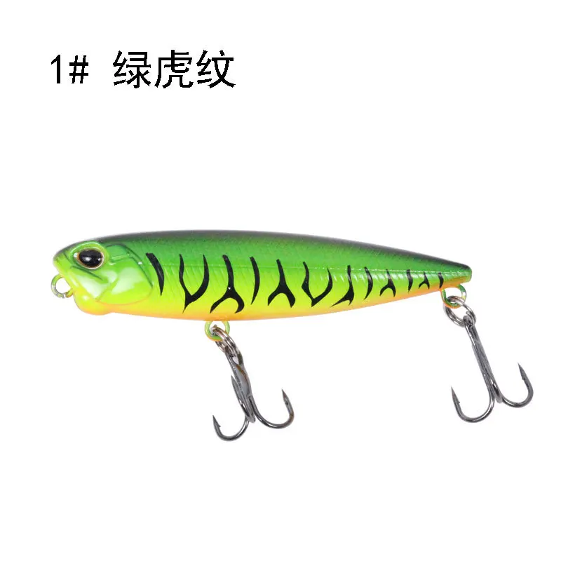 Juego de Señuelos de Pesca Pei, 6,5 cm/5,6g, señuelo de lápiz para perro en Zigzag con sonajero incorporado, cuenta, Punta verde - imagen 5