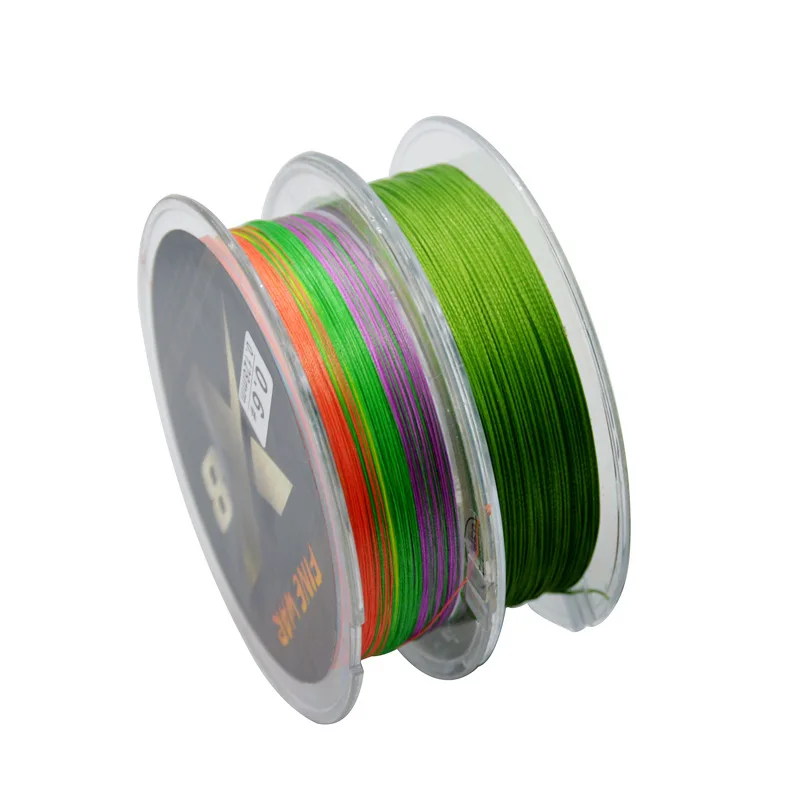Hilo de pescar de 100m, 8 hilos de alambre trenzado, PE, tamaño de tracción fuerte 0,6-8,0, línea principal de competición colorida, Tippet - imagen 3