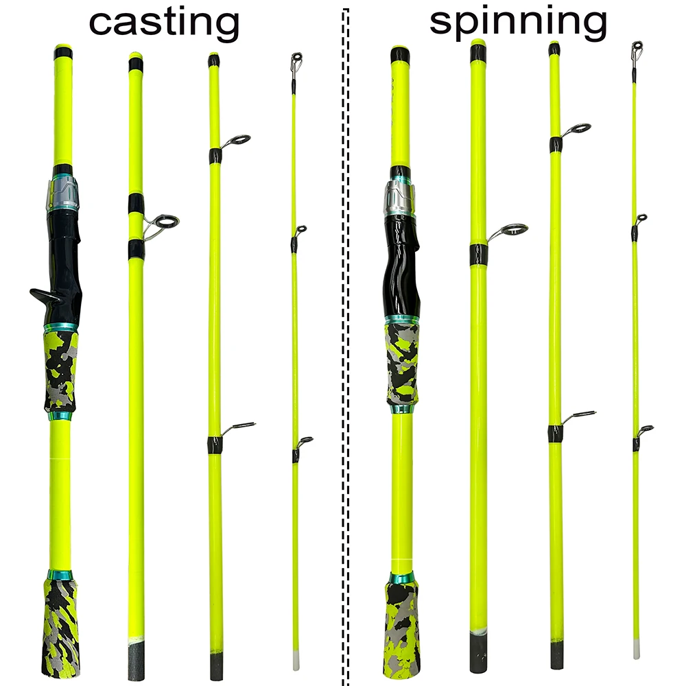 Caña de pescar de 2,1 M y 1,8 M, 4/5 secciones, fundición giratoria, peso de señuelo ultraligero, postes de fibra de carbono de 3,5-14g, pesca de agua dulce de viaje - imagen 2