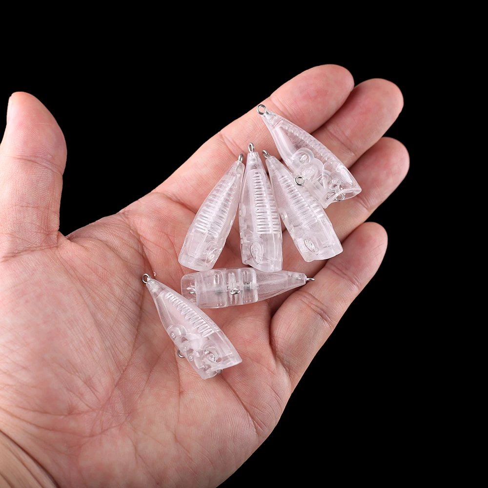 Chan'sHuang 30 Uds. Cebo en blanco sin pintar 4cm 2,7g sonajeros Topwater Mini Popper DIY hecho a mano aparejos de señuelo de pesca Artificial - imagen 2