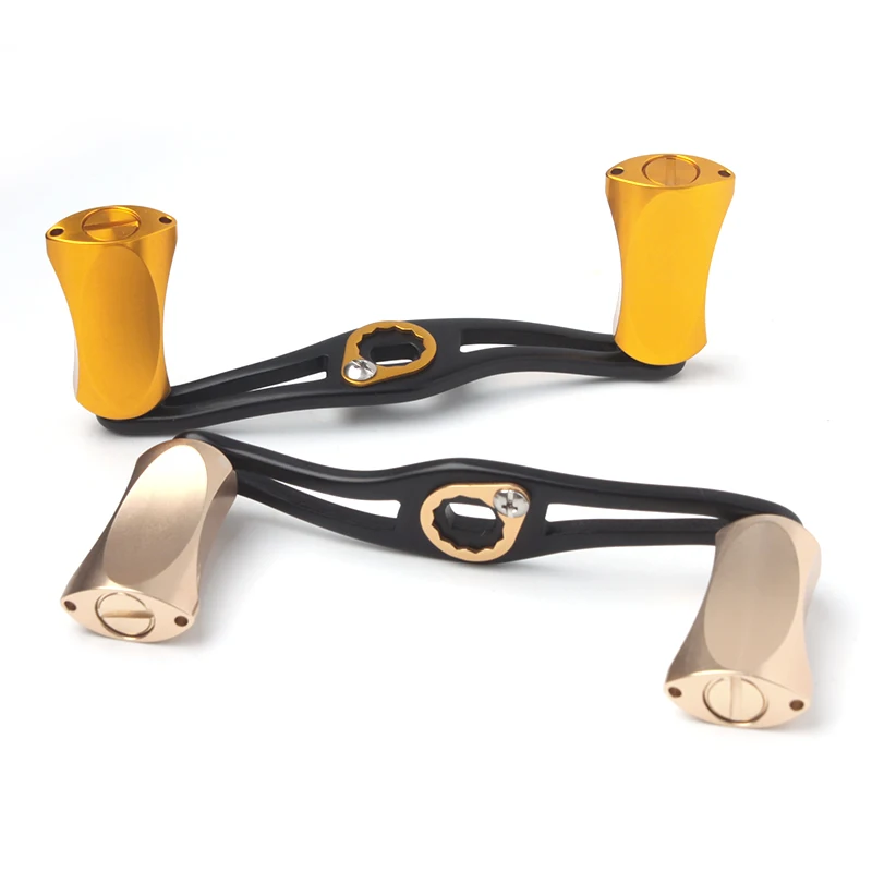 Promoción RUKE, mango de carrete de pesca, mango doble de aleación con perilla para Da/Shi/Abu, tamaño del agujero de Baitcasting 7*4/8*5mm de longitud 100mm DIY - imagen 3