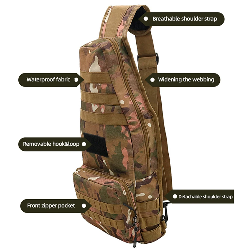 Bolsa de pesca con señuelo táctico, almacenamiento grande para viajes al aire libre, caza, senderismo, Camping, bolsas de pecho, paquete cruzado portátil para viaje corto - imagen 2