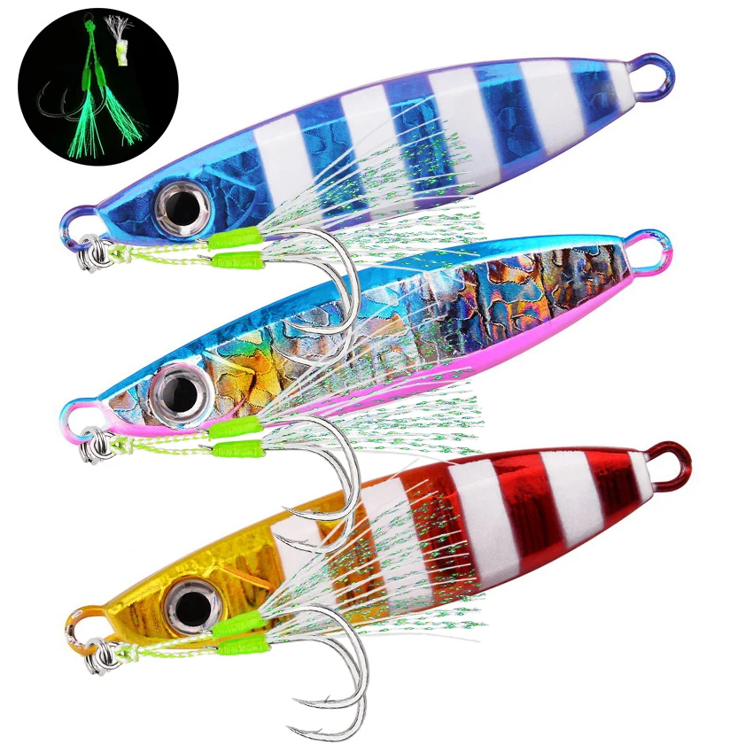 1 Uds 40g 60g 80g 100g plantilla de Metal señuelo cuchara cebo Artificial Shore hundimiento lento Jigging aparejos de Pesca de lubina dura Pesca - imagen 2